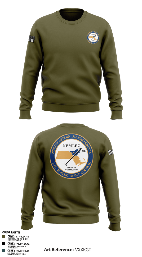 Crew Neck Sweatshirt, NEMLEC, , Teamtime, Team time, sublimation, custom sports apparel, team uniforms, spirit wear, spiritwear, sports uniforms, custom shirts, team store, custom team store, fundraiser sports, apparel fundraiser