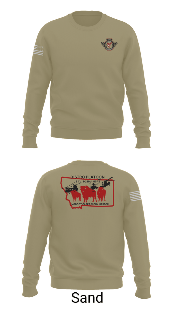 Crew Neck Sweatshirt, E co. 1-189th, , Teamtime, Team time, sublimation, custom sports apparel, team uniforms, spirit wear, spiritwear, sports uniforms, custom shirts, team store, custom team store, fundraiser sports, apparel fundraiser
