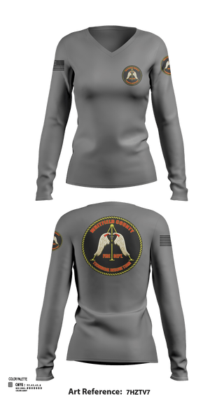 Womens Long Sleeve Vneck Shirt, Station 12 TRT, , Teamtime, Team time, sublimation, custom sports apparel, team uniforms, spirit wear, spiritwear, sports uniforms, custom shirts, team store, custom team store, fundraiser sports, apparel fundraiser