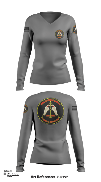 Station 12 TRT 63854404 Women's Long Sleeve V-neck Shirt - 111