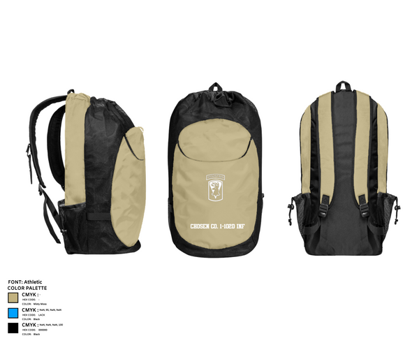 Gear Bag, Chosen Co. 1-102D INF, Army, Teamtime, Team time, sublimation, custom sports apparel, team uniforms, spirit wear, spiritwear, sports uniforms, custom shirts, team store, custom team store, fundraiser sports, apparel fundraiser