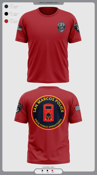 San marcos police - field force 1789471 Short Sleeve Performance Shirt - 3