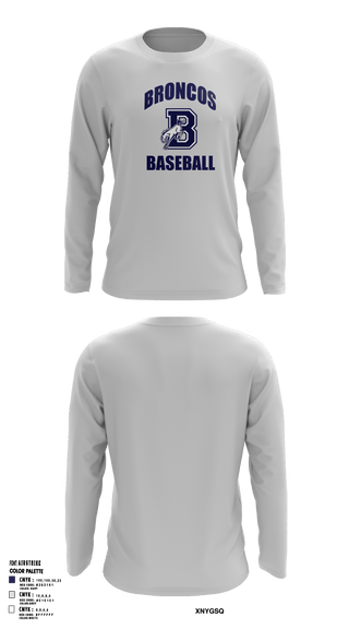 Long Sleeve Performance Shirt, Burrillville High School Broncos Baseball, Baseball, Teamtime, Team time, sublimation, custom sports apparel, team uniforms, spirit wear, spiritwear, sports uniforms, custom shirts, team store, custom team store, fundraiser sports, apparel fundraiser