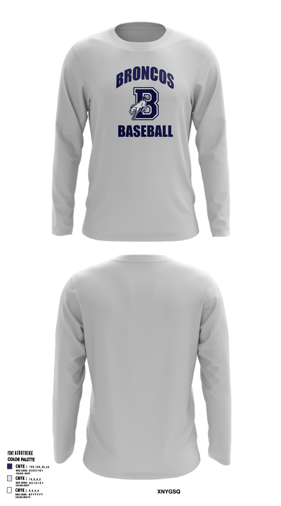 Burrillville High School Broncos Baseball 5359467 Long Sleeve Performance Shirt 2
