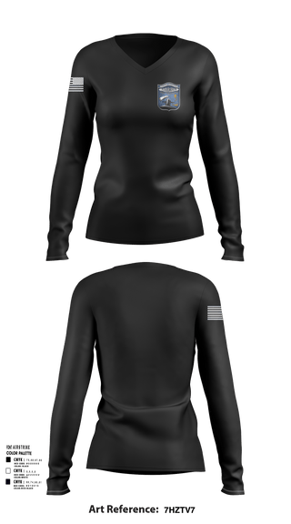 Womens Long Sleeve Vneck Shirt, NAVSUBTRACENPAC, , Teamtime, Team time, sublimation, custom sports apparel, team uniforms, spirit wear, spiritwear, sports uniforms, custom shirts, team store, custom team store, fundraiser sports, apparel fundraiser