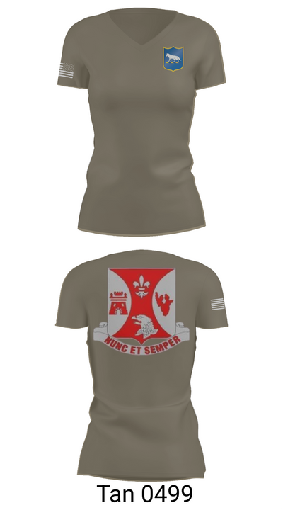 2/196th RTI 78936659 Women's Short Sleeve V-neck Shirt - 65