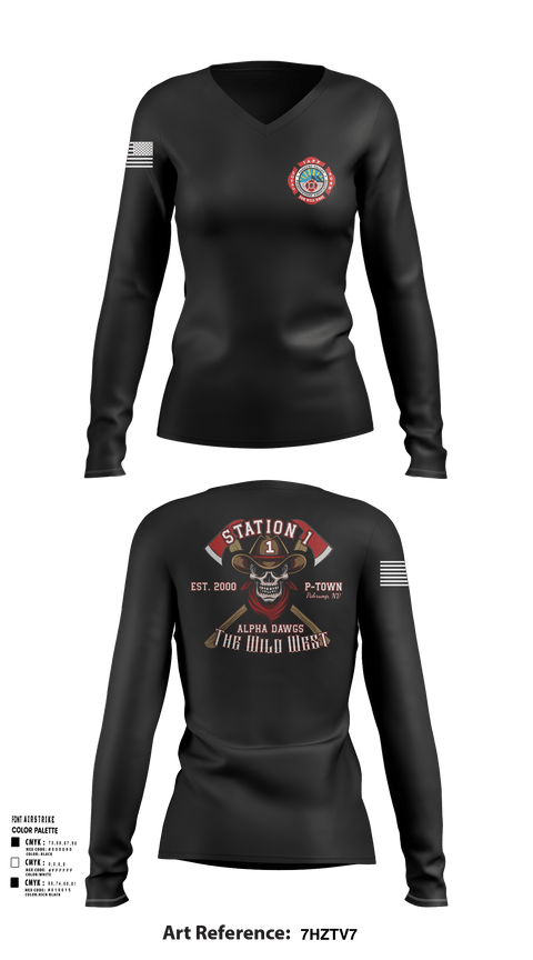 Womens Long Sleeve Vneck Shirt, PVFR, , Teamtime, Team time, sublimation, custom sports apparel, team uniforms, spirit wear, spiritwear, sports uniforms, custom shirts, team store, custom team store, fundraiser sports, apparel fundraiser