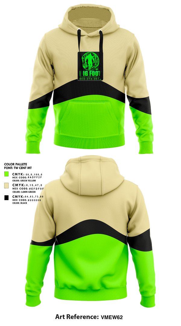 Hoodie, Bigfoot Wines Lawn Care LLC, , Teamtime, Team time, sublimation, custom sports apparel, team uniforms, spirit wear, spiritwear, sports uniforms, custom shirts, team store, custom team store, fundraiser sports, apparel fundraiser