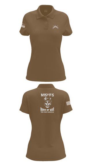 Womens Short Sleeve Performance Polo, 4th platoon misfits, Army, Teamtime, Team time, sublimation, custom sports apparel, team uniforms, spirit wear, spiritwear, sports uniforms, custom shirts, team store, custom team store, fundraiser sports, apparel fundraiser