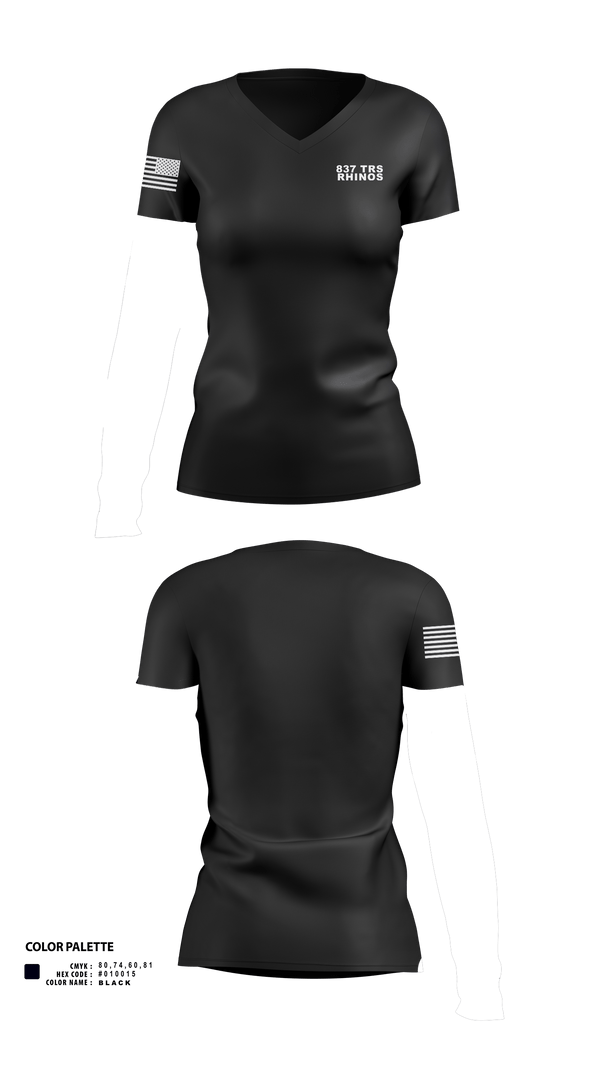 Womens Short Sleeve Vneck Shirt, 837 TRS Rhinos, Air Force, Teamtime, Team time, sublimation, custom sports apparel, team uniforms, spirit wear, spiritwear, sports uniforms, custom shirts, team store, custom team store, fundraiser sports, apparel fundraiser