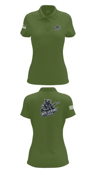 Womens Short Sleeve Performance Polo, Wolverine Arms, , Teamtime, Team time, sublimation, custom sports apparel, team uniforms, spirit wear, spiritwear, sports uniforms, custom shirts, team store, custom team store, fundraiser sports, apparel fundraiser