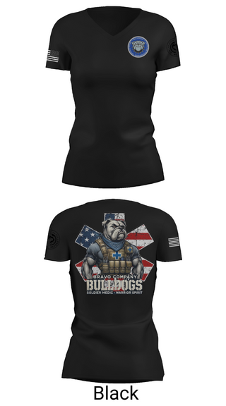 Womens Short Sleeve Vneck Shirt, Bravo Company Bulldogs, , Teamtime, Team time, sublimation, custom sports apparel, team uniforms, spirit wear, spiritwear, sports uniforms, custom shirts, team store, custom team store, fundraiser sports, apparel fundraiser