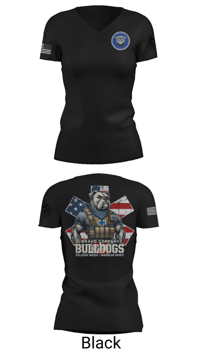Bravo Company Bulldogs 26926733 Women's Short Sleeve V-neck Shirt - 28
