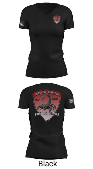 Womens Short Sleeve Vneck Shirt, 978th Military Police Company, , Teamtime, Team time, sublimation, custom sports apparel, team uniforms, spirit wear, spiritwear, sports uniforms, custom shirts, team store, custom team store, fundraiser sports, apparel fundraiser