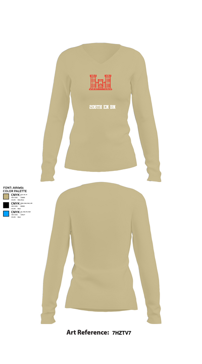 206th EN BN 40191270 Women's Long Sleeve V-neck Shirt - 82