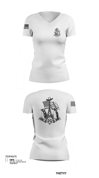 Womens Short Sleeve Vneck Shirt, Paris Army Recruiting Station, , Teamtime, Team time, sublimation, custom sports apparel, team uniforms, spirit wear, spiritwear, sports uniforms, custom shirts, team store, custom team store, fundraiser sports, apparel fundraiser