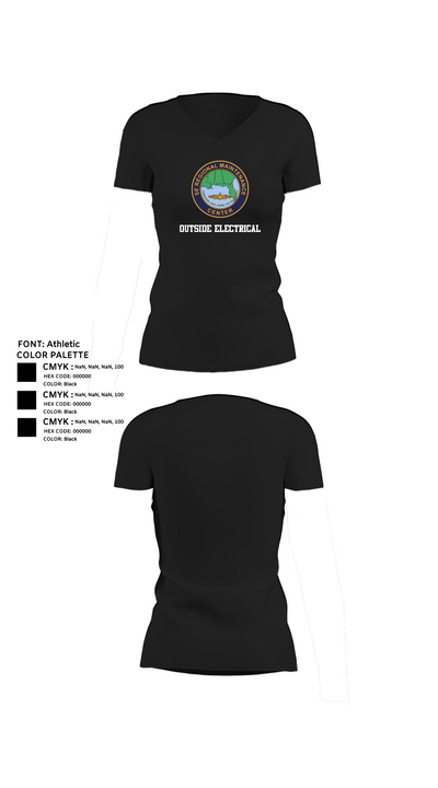 Outside Electrical 60730748 Women's Short Sleeve V-neck Shirt - 23