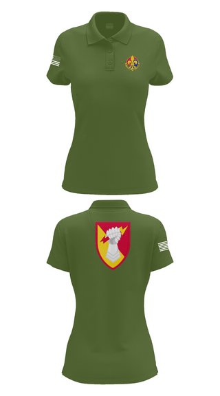 Womens Short Sleeve Performance Polo, 38th ADA BDE, Army, Teamtime, Team time, sublimation, custom sports apparel, team uniforms, spirit wear, spiritwear, sports uniforms, custom shirts, team store, custom team store, fundraiser sports, apparel fundraiser
