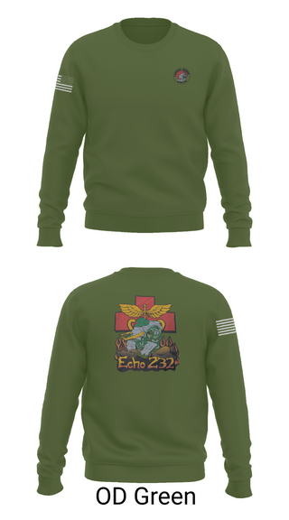 Crew Neck Sweatshirt, Echo Company 232nd battalion, Army, Teamtime, Team time, sublimation, custom sports apparel, team uniforms, spirit wear, spiritwear, sports uniforms, custom shirts, team store, custom team store, fundraiser sports, apparel fundraiser