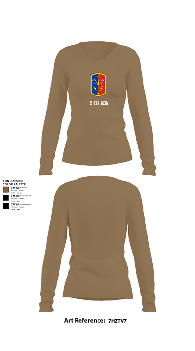 2-174 ADA 22453526 Women's Long Sleeve V-neck Shirt - 2