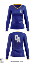 Clarksville Academy Tennis 96269998 Women's Long Sleeve V-neck Shirt - 1
