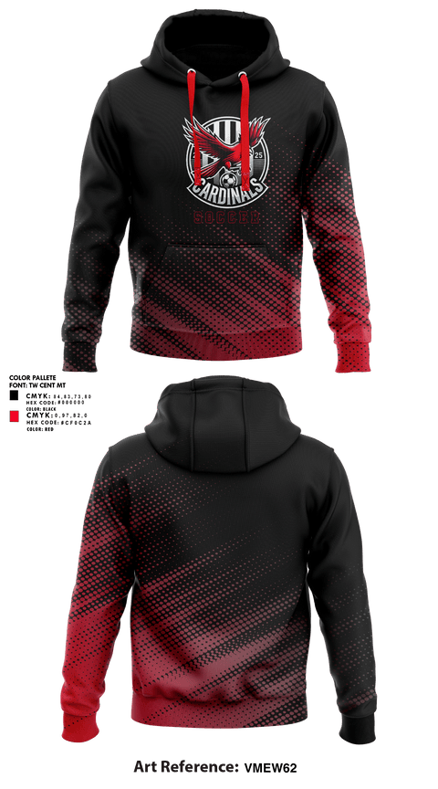 Hoodie, Cardinals Soccer, Men's Soccer, Teamtime, Team time, sublimation, custom sports apparel, team uniforms, spirit wear, spiritwear, sports uniforms, custom shirts, team store, custom team store, fundraiser sports, apparel fundraiser