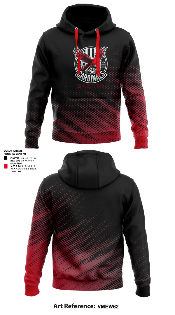 Hoodie, Cardinals Soccer, Men's Soccer, Teamtime, Team time, sublimation, custom sports apparel, team uniforms, spirit wear, spiritwear, sports uniforms, custom shirts, team store, custom team store, fundraiser sports, apparel fundraiser