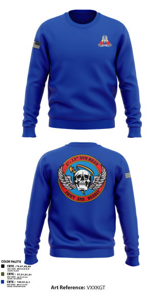 Crew Neck Sweatshirt, A Co, 2-13th Aviation Regiment, , Teamtime, Team time, sublimation, custom sports apparel, team uniforms, spirit wear, spiritwear, sports uniforms, custom shirts, team store, custom team store, fundraiser sports, apparel fundraiser