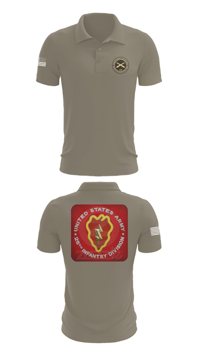 25th infantry division C-Btry 1/8 FA 8241745 Short Sleeve Performance Polo - 67