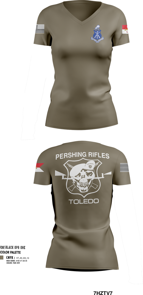 Womens Short Sleeve Vneck Shirt, Pershing Rifles Troop L-1, , Teamtime, Team time, sublimation, custom sports apparel, team uniforms, spirit wear, spiritwear, sports uniforms, custom shirts, team store, custom team store, fundraiser sports, apparel fundraiser