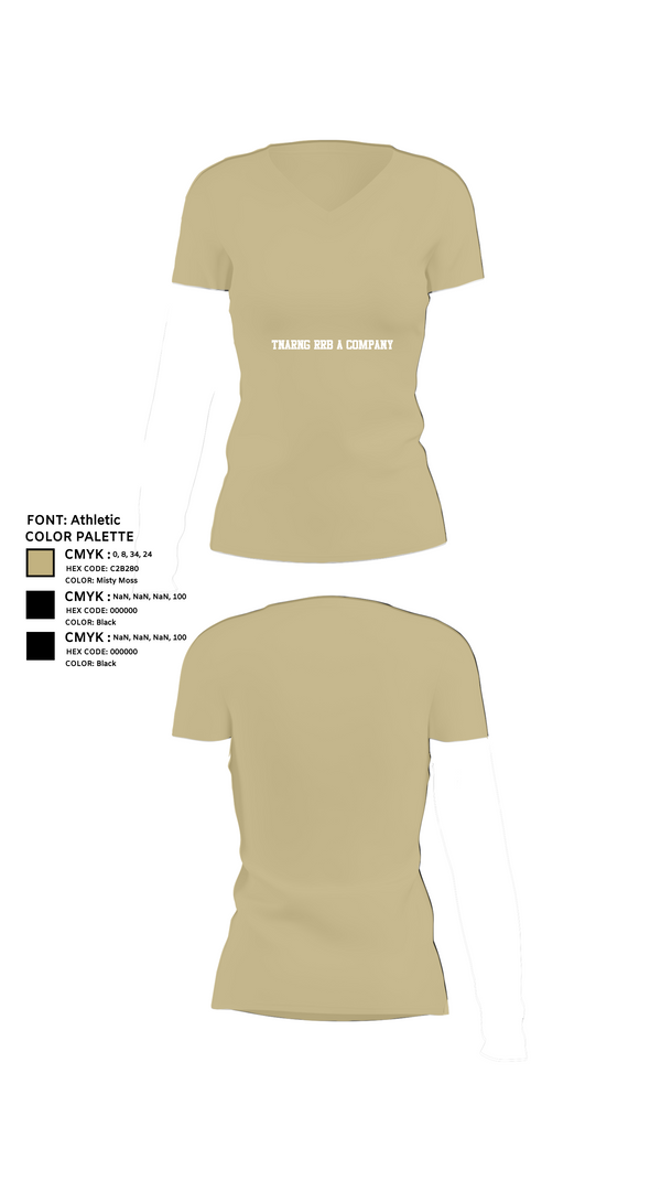 Womens Short Sleeve Vneck Shirt, TNARNG RRB A Company, , Teamtime, Team time, sublimation, custom sports apparel, team uniforms, spirit wear, spiritwear, sports uniforms, custom shirts, team store, custom team store, fundraiser sports, apparel fundraiser