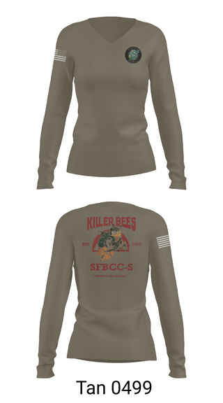 Womens Long Sleeve Vneck Shirt, 1SFG(A), 3rd BN, BSC, , Teamtime, Team time, sublimation, custom sports apparel, team uniforms, spirit wear, spiritwear, sports uniforms, custom shirts, team store, custom team store, fundraiser sports, apparel fundraiser