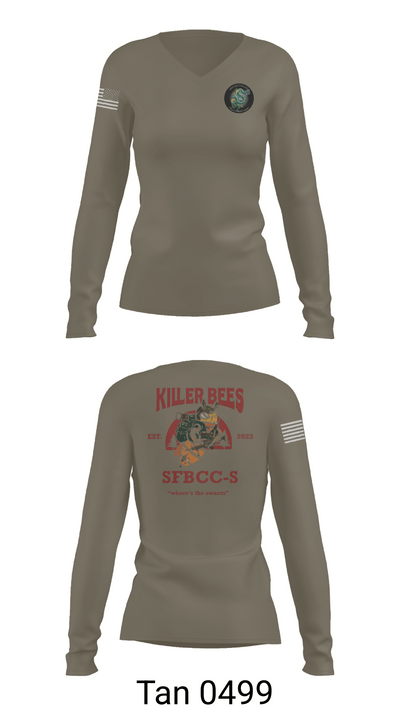 1SFG(A), 3rd BN, BSC 1945772 Women's Long Sleeve V-neck Shirt - 77
