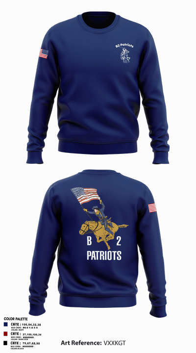 B2 Patriots no C flag Crew Neck Sweatshirt - 1