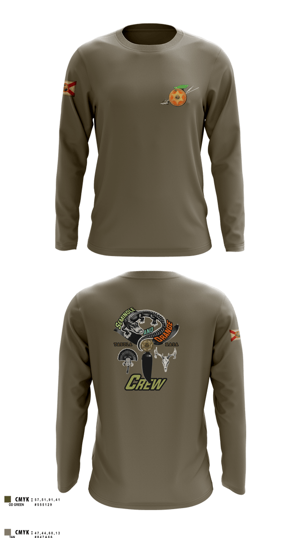 Long Sleeve Performance Shirt, Seminole / Orange Crew, , Teamtime, Team time, sublimation, custom sports apparel, team uniforms, spirit wear, spiritwear, sports uniforms, custom shirts, team store, custom team store, fundraiser sports, apparel fundraiser