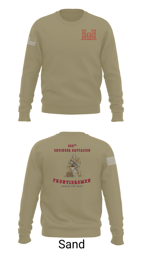 Crew Neck Sweatshirt, 206th EN BN, , Teamtime, Team time, sublimation, custom sports apparel, team uniforms, spirit wear, spiritwear, sports uniforms, custom shirts, team store, custom team store, fundraiser sports, apparel fundraiser