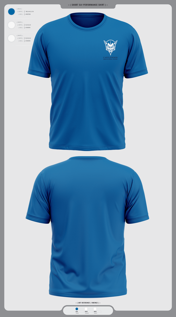 Short Sleeve Performance Shirt, Castlewood High School Tennis, Tennis, Teamtime, Team time, sublimation, custom sports apparel, team uniforms, spirit wear, spiritwear, sports uniforms, custom shirts, team store, custom team store, fundraiser sports, apparel fundraiser