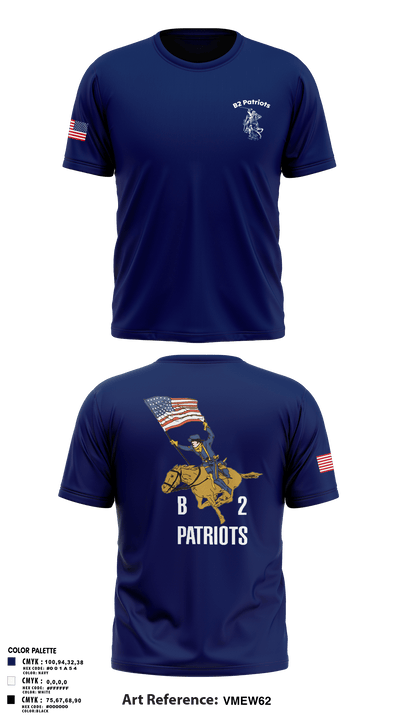 B2 Patriots no C flag Short Sleeve Performance Shirt - 1