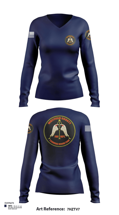 Station 12 TRT 63854404 Women's Long Sleeve V-neck Shirt - 110
