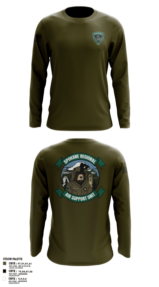Long Sleeve Performance Shirt, Spokane Regional Air Support Unit, Police, Teamtime, Team time, sublimation, custom sports apparel, team uniforms, spirit wear, spiritwear, sports uniforms, custom shirts, team store, custom team store, fundraiser sports, apparel fundraiser