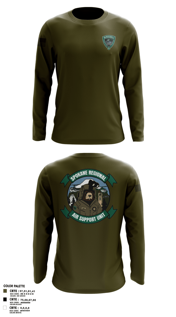 Long Sleeve Performance Shirt, Spokane Regional Air Support Unit, Police, Teamtime, Team time, sublimation, custom sports apparel, team uniforms, spirit wear, spiritwear, sports uniforms, custom shirts, team store, custom team store, fundraiser sports, apparel fundraiser