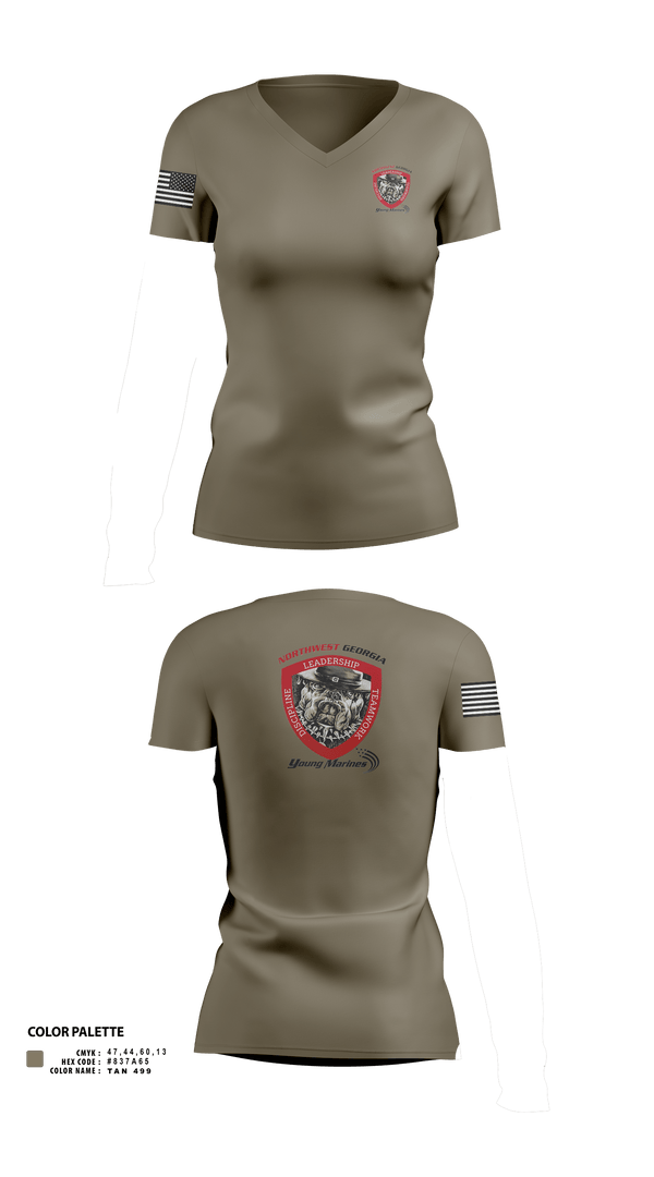 Womens Short Sleeve Vneck Shirt, Northwest Georgia Young Marines, , Teamtime, Team time, sublimation, custom sports apparel, team uniforms, spirit wear, spiritwear, sports uniforms, custom shirts, team store, custom team store, fundraiser sports, apparel fundraiser
