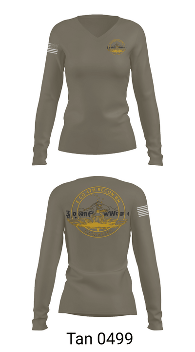 E Co 4th Recon BN 66844885 Women's Long Sleeve V-neck Shirt - 77