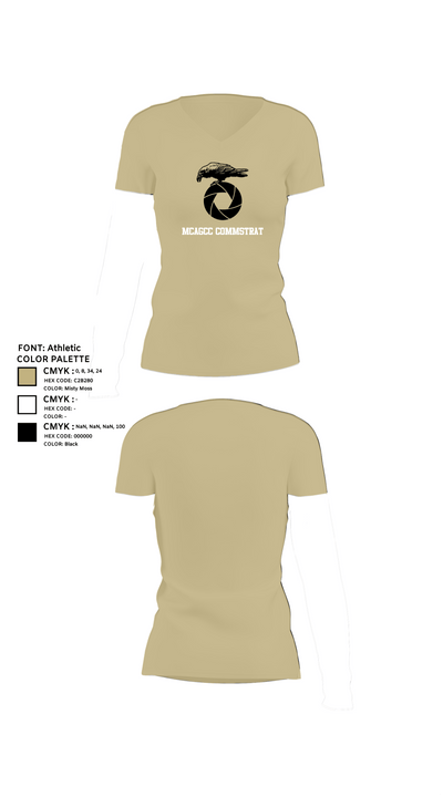 MCAGCC COMMSTRAT 43565701 Women's Short Sleeve V-neck Shirt - 84