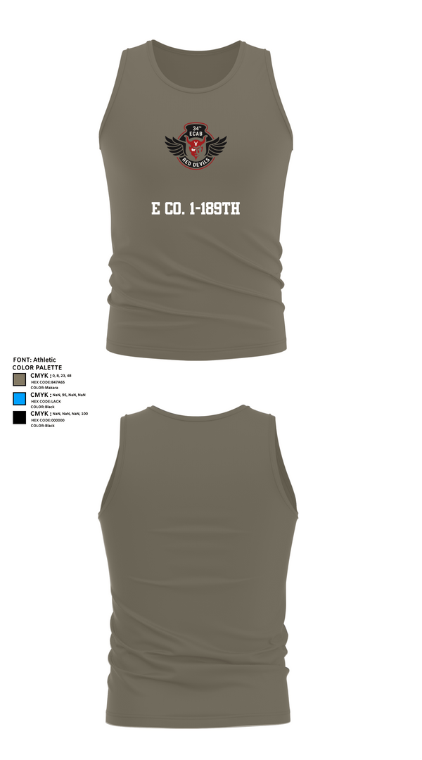 Tank Top, E co. 1-189th, , Teamtime, Team time, sublimation, custom sports apparel, team uniforms, spirit wear, spiritwear, sports uniforms, custom shirts, team store, custom team store, fundraiser sports, apparel fundraiser