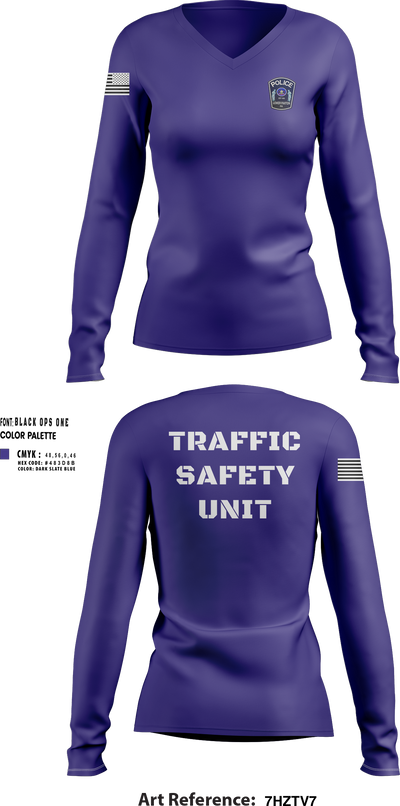 Traffic Safety Unit 70810452 Women's Long Sleeve V-neck Shirt - 251