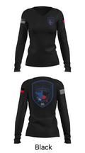 Cypress- Fairbanks ISD Police Department 56419862 Women's Long Sleeve V-neck Shirt - 35