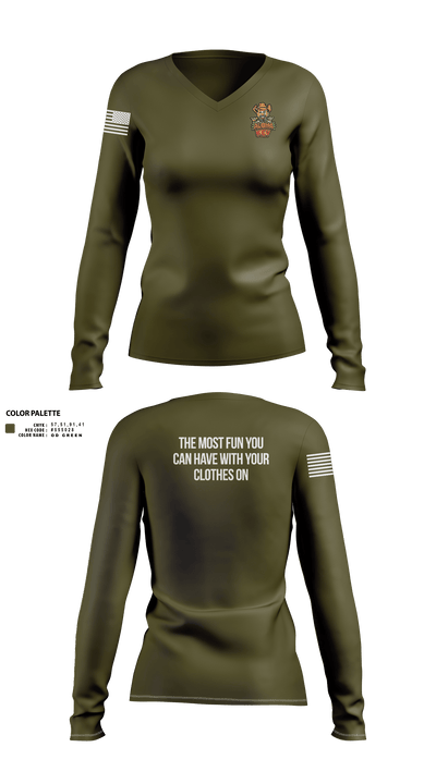 Aloha Kev 54449053 Women's Long Sleeve V-neck Shirt - 2