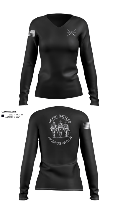 Silent Battles 26852061 Women's Long Sleeve V-neck Shirt - 1
