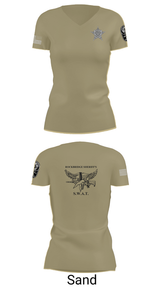 Womens Short Sleeve Vneck Shirt, Rockbridge County SWAT, , Teamtime, Team time, sublimation, custom sports apparel, team uniforms, spirit wear, spiritwear, sports uniforms, custom shirts, team store, custom team store, fundraiser sports, apparel fundraiser
